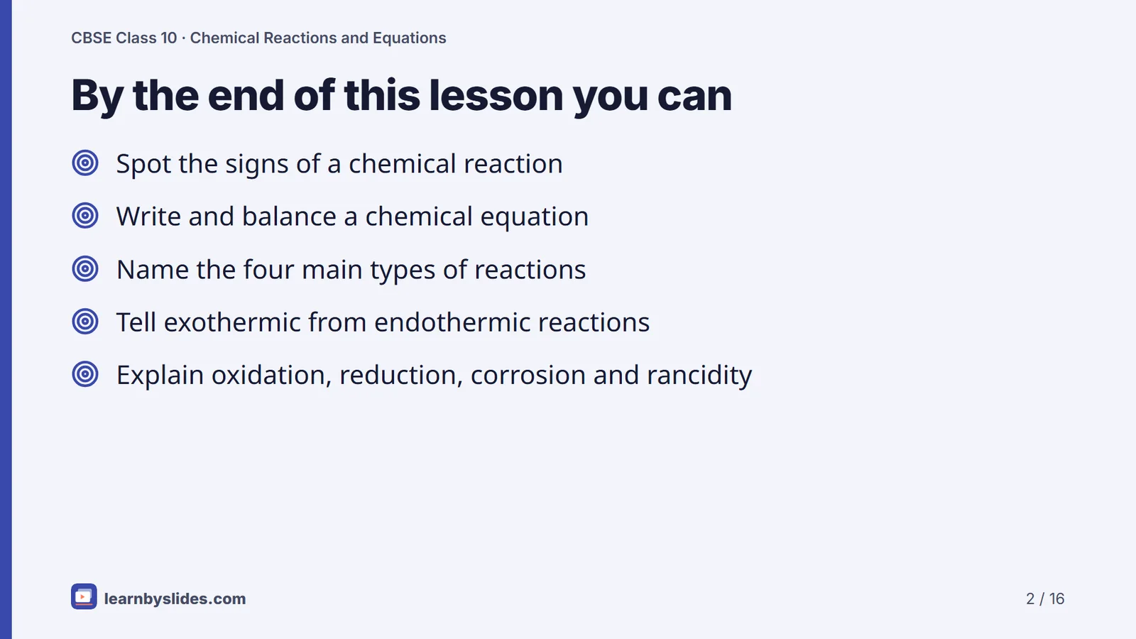 Slide 2 of 16: By the end of this lesson you can