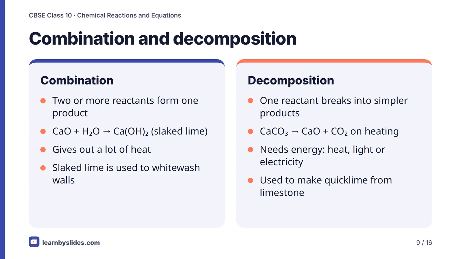 Slide 9 of 16: Combination and decomposition