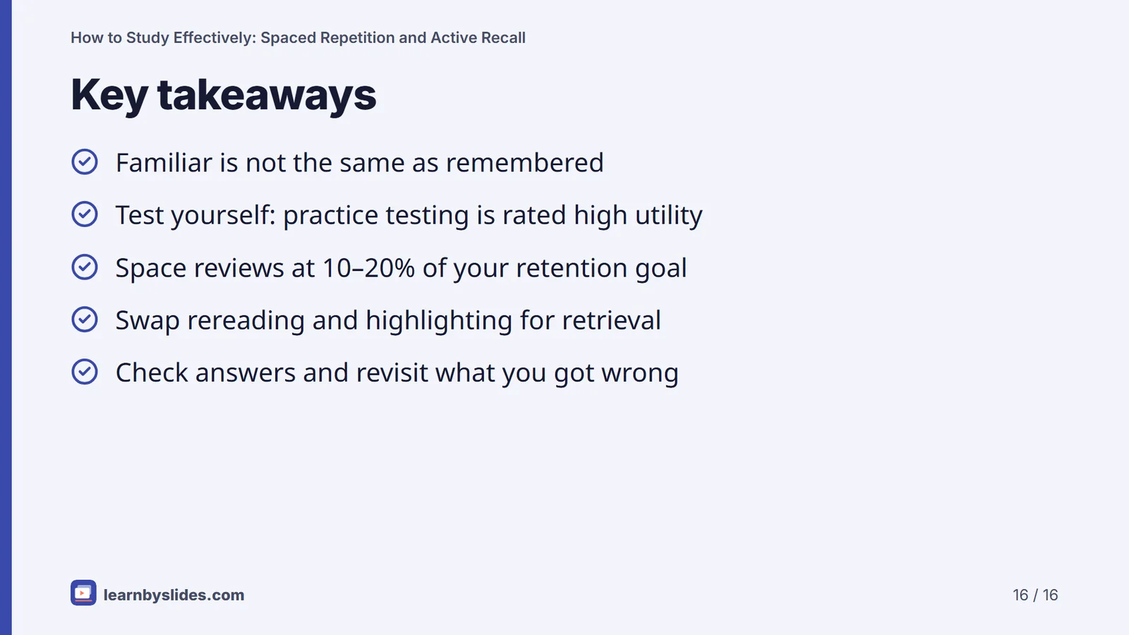 Slide 16 of 16: Key takeaways