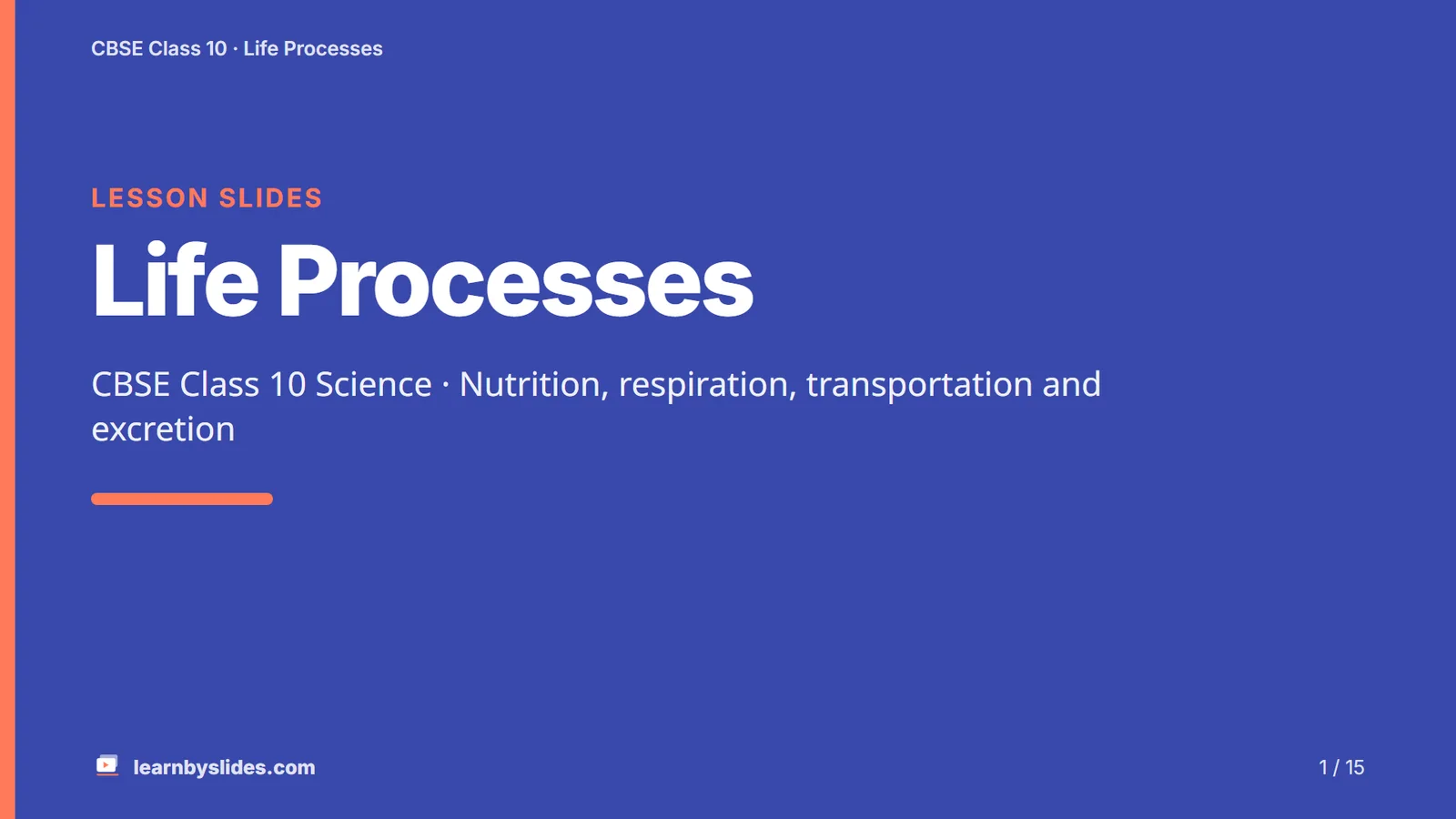 Slide 1 of 15: Life Processes