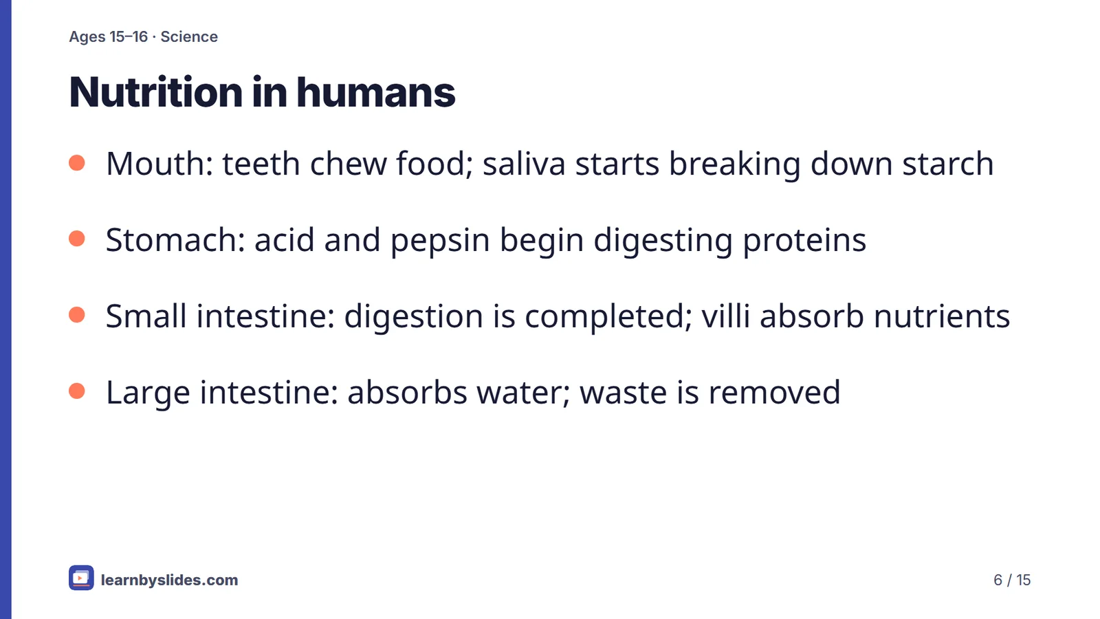 Slide 6 of 15: Nutrition in humans