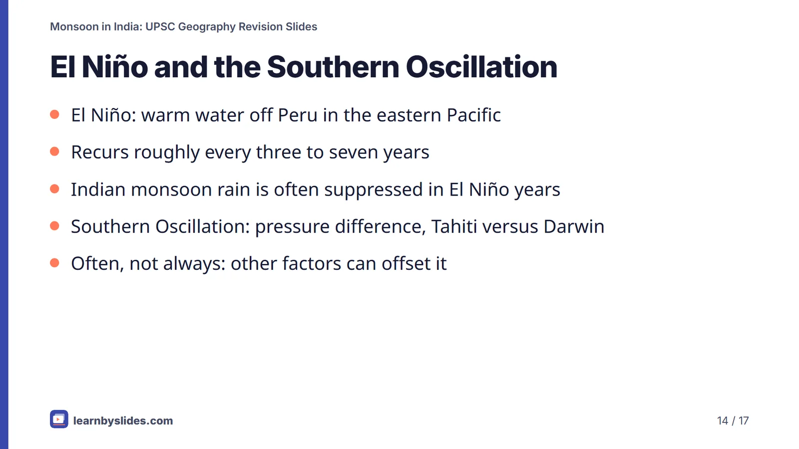 Slide 14 of 17: El Niño and the Southern Oscillation