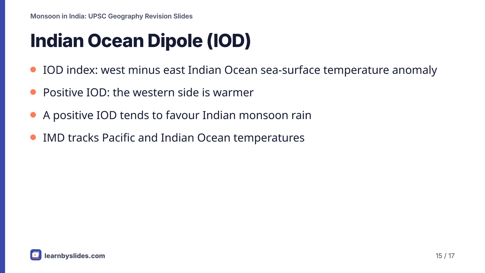 Slide 15 of 17: Indian Ocean Dipole (IOD)
