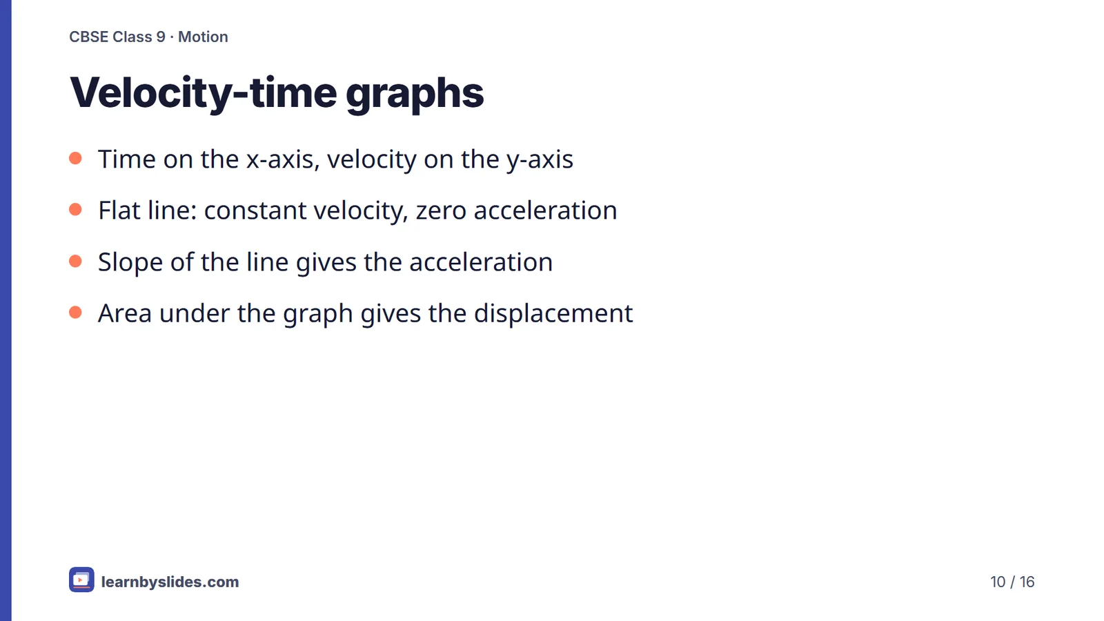 Slide 10 of 16: Velocity-time graphs