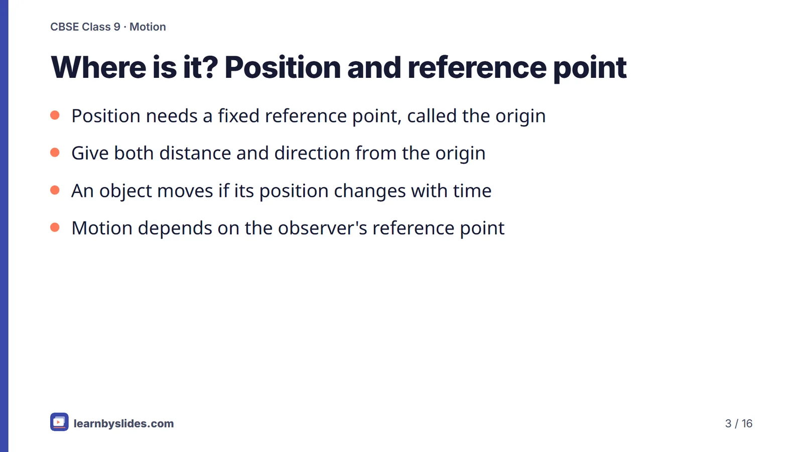 Slide 3 of 16: Where is it? Position and reference point