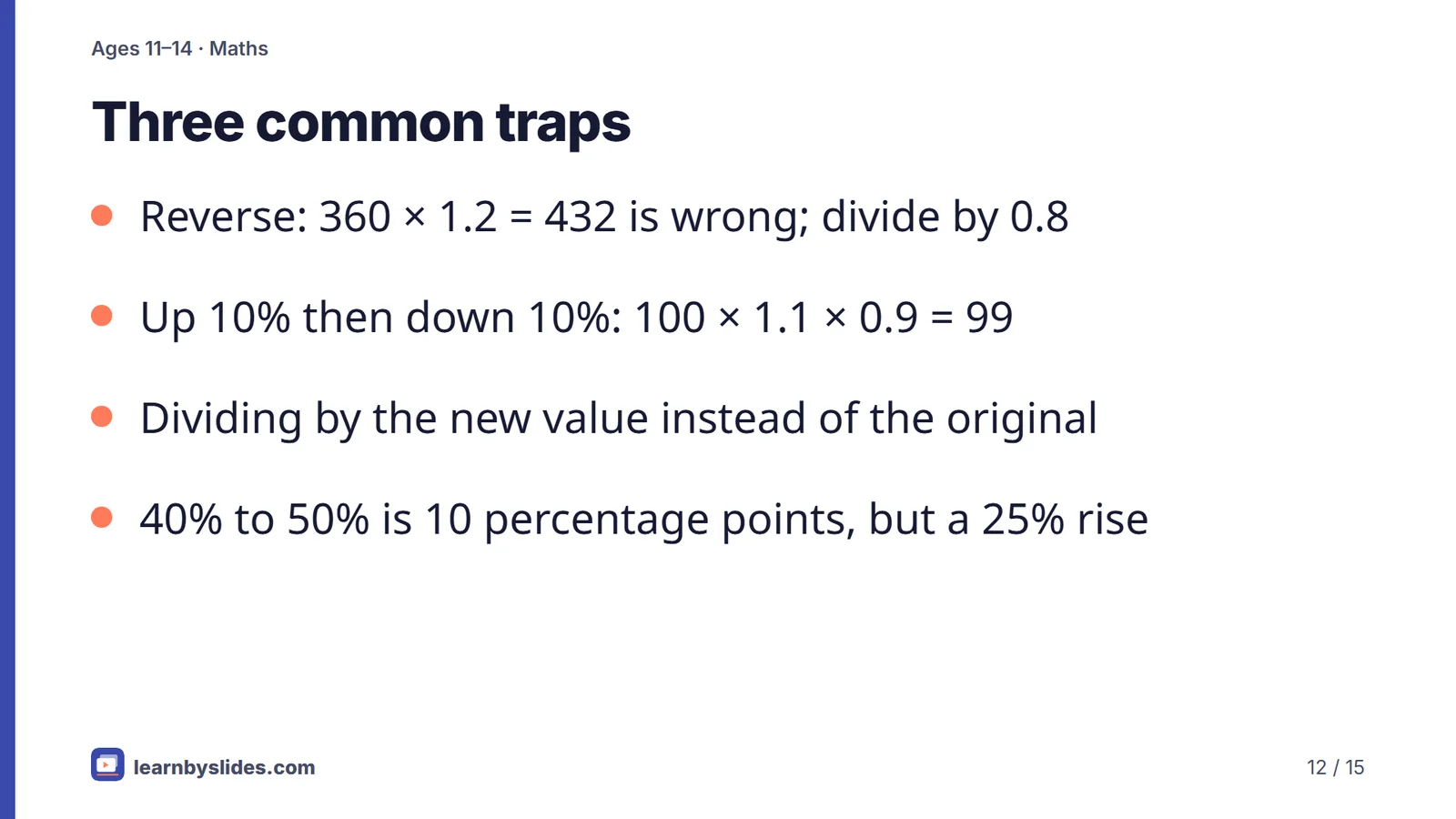 Slide 12 of 15: Three common traps