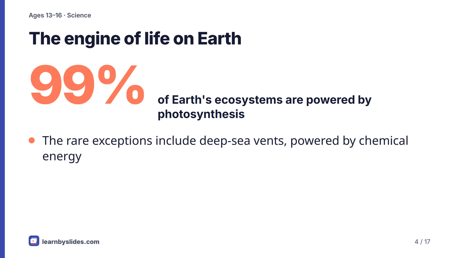 Slide 4 of 17: The engine of life on Earth