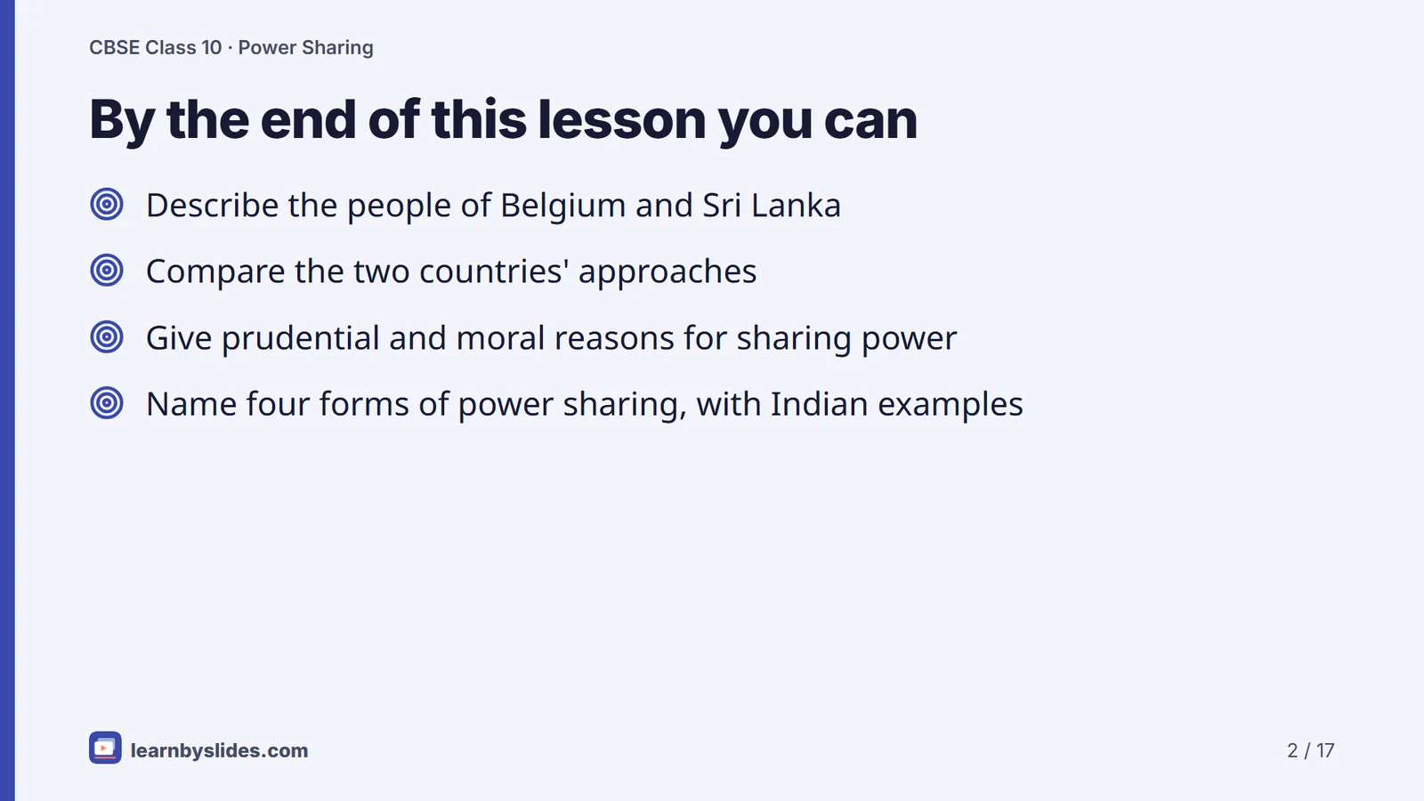 Slide 2 of 17: By the end of this lesson you can