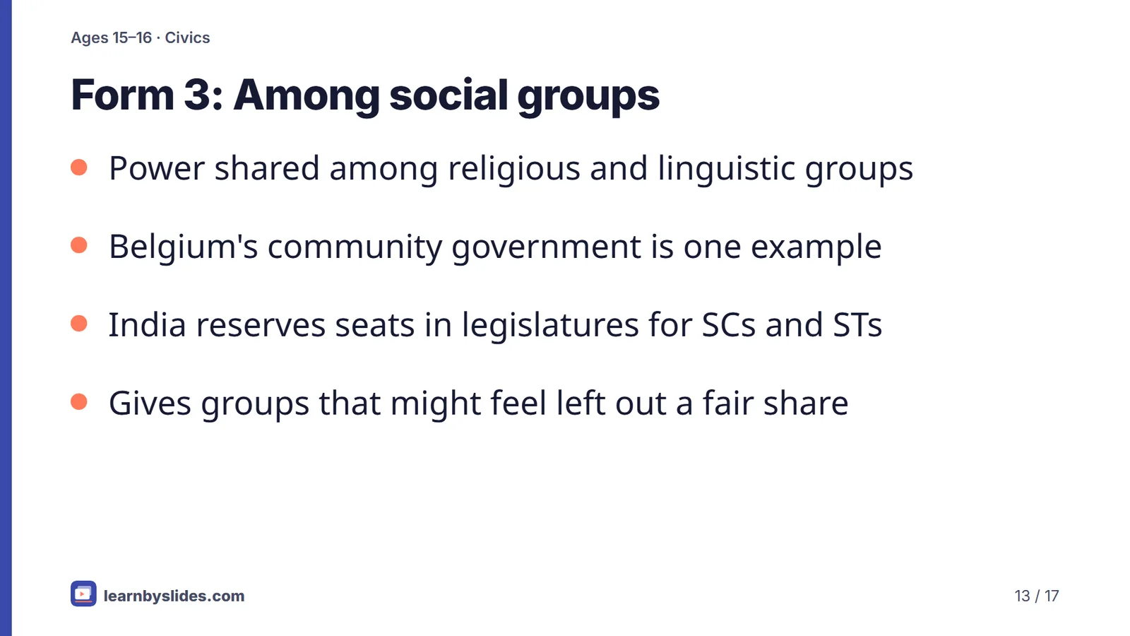 Slide 13 of 17: Form 3: Among social groups