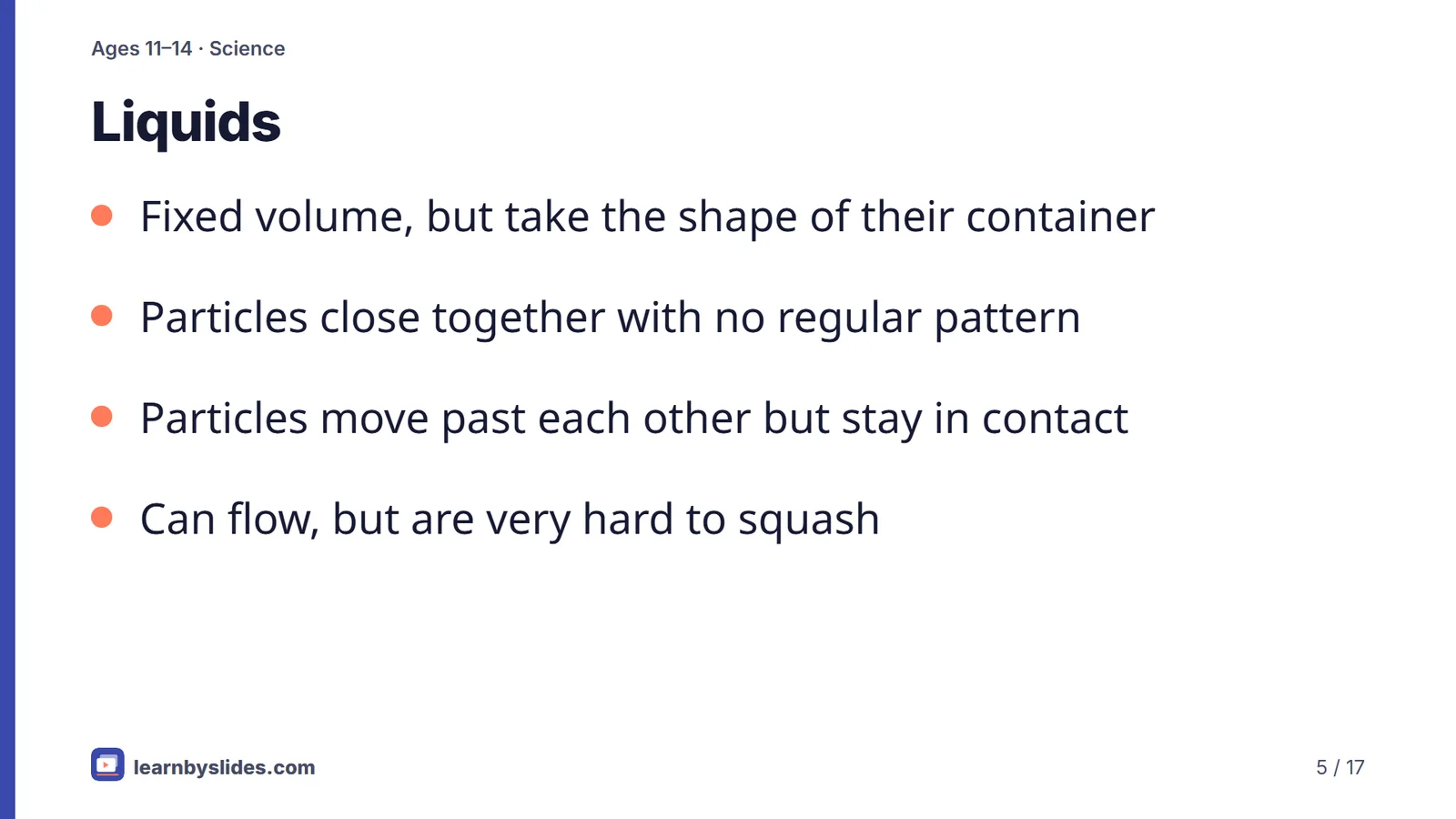 Slide 5 of 17: Liquids