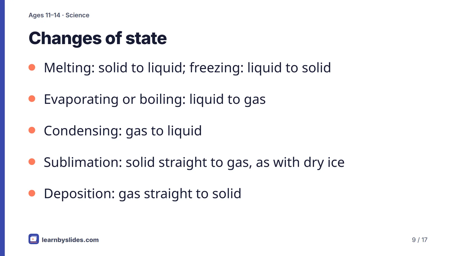 Slide 9 of 17: Changes of state